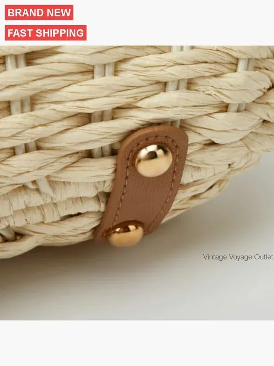 Straw Tote Bag Hobo Crossbody Shoulder Purse Summer Beach Handbag - Picture 6 of 7